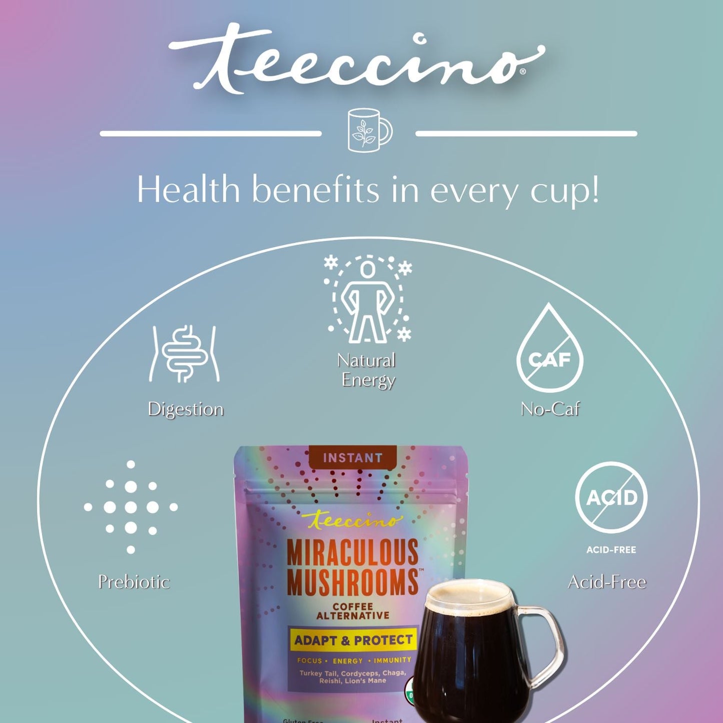 Miraculous Mushrooms® Adapt & Protect Instant Herbal Coffee