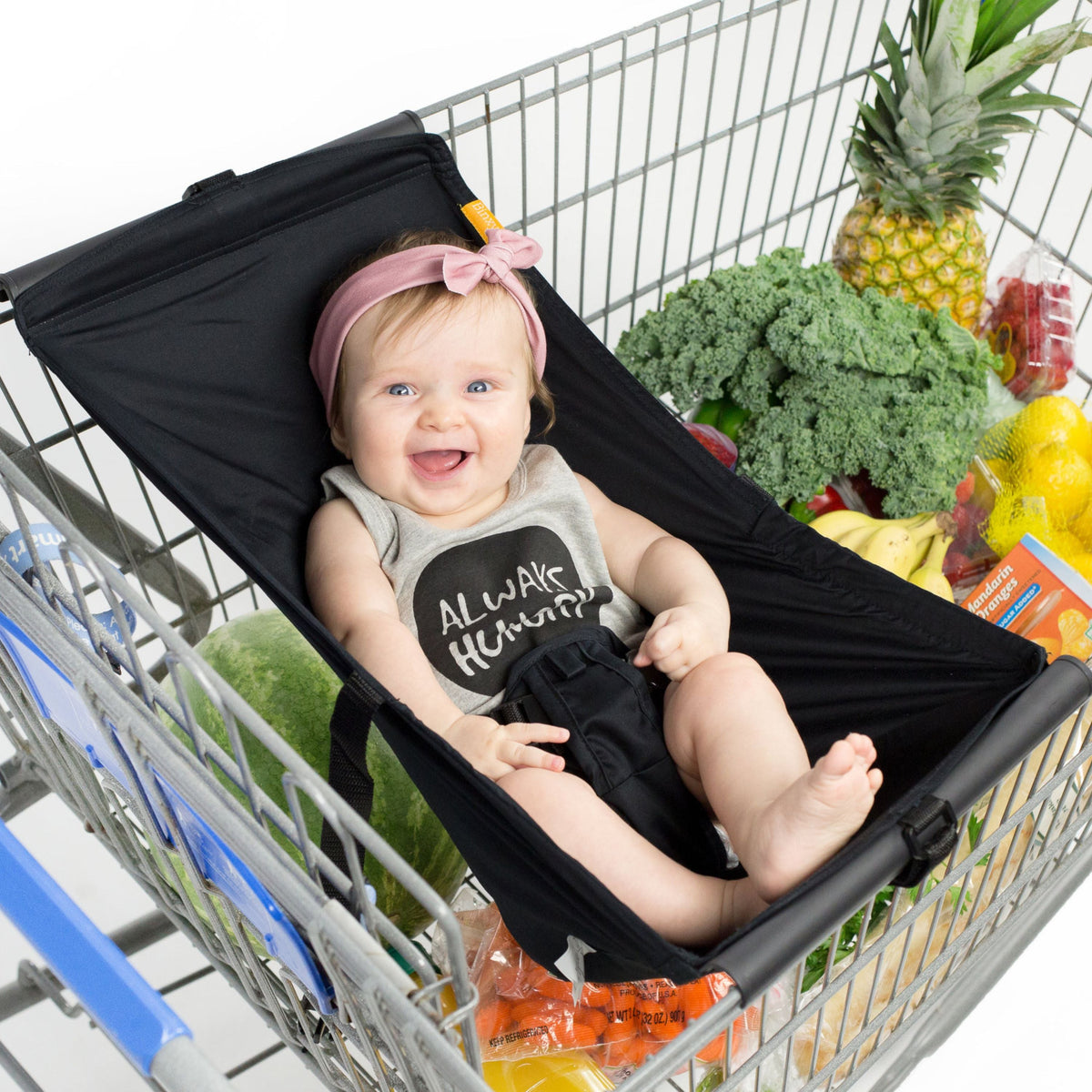 Baby Shopping Cart Hammock | Black Fabric