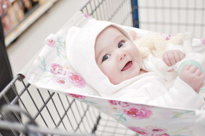 Baby Shopping Cart Hammock | Full Bloom Watercolor Floral Print