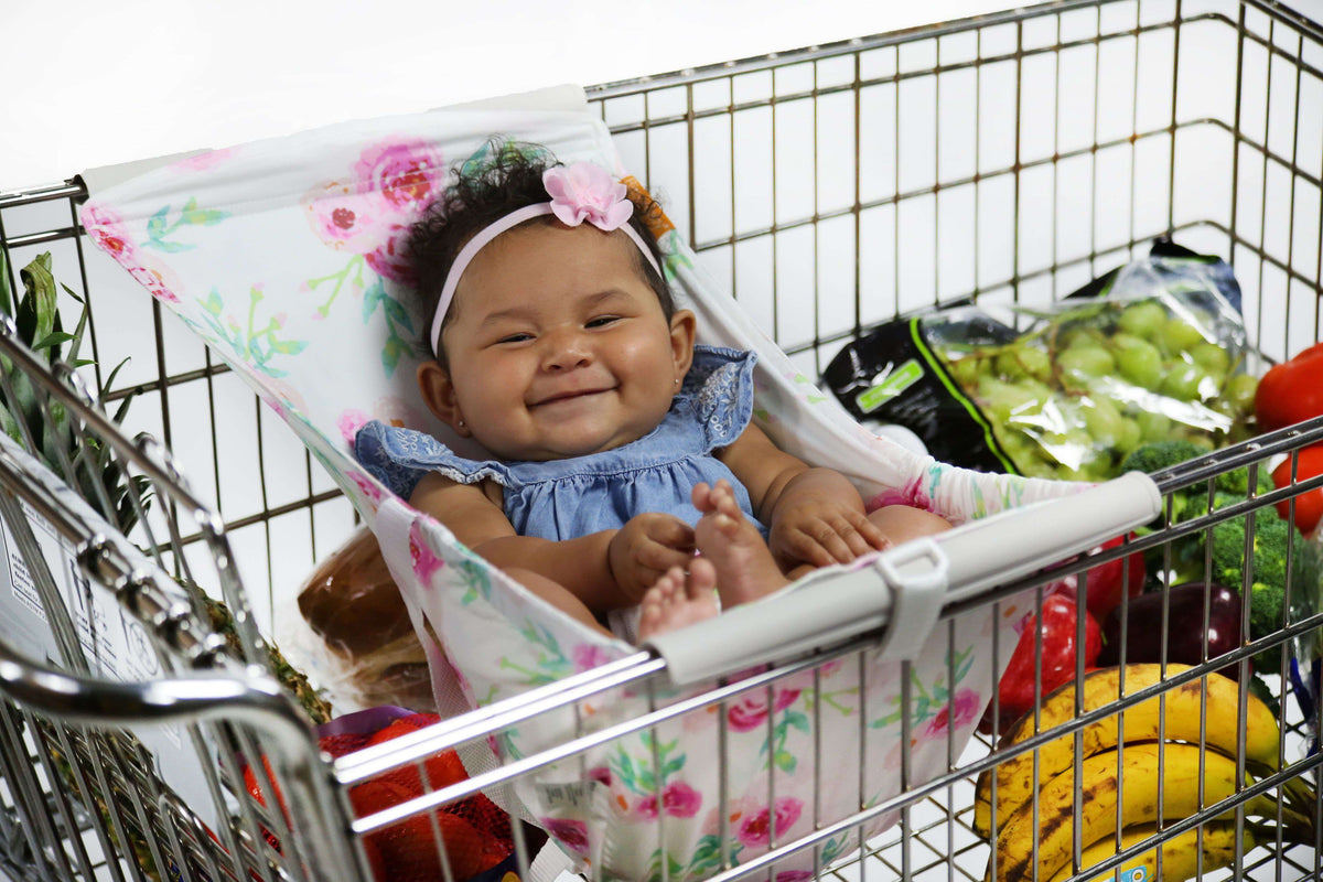 Baby Shopping Cart Hammock | Full Bloom Watercolor Floral Print