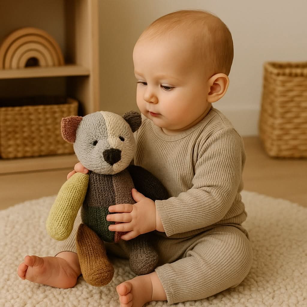 Wool Knit Buddy  | Dee the Patchwork Bear